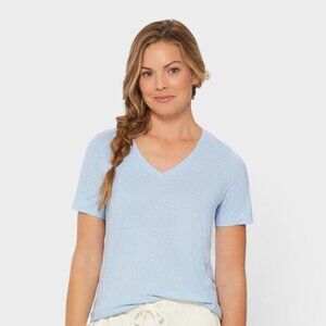 Duluth Women's Hemp Knit Short Sleeve Tee, Blue Opal, Large